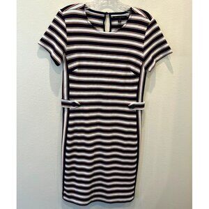 Banana Republic Size 2 Navy & White Striped Dress Business Casual Preppy